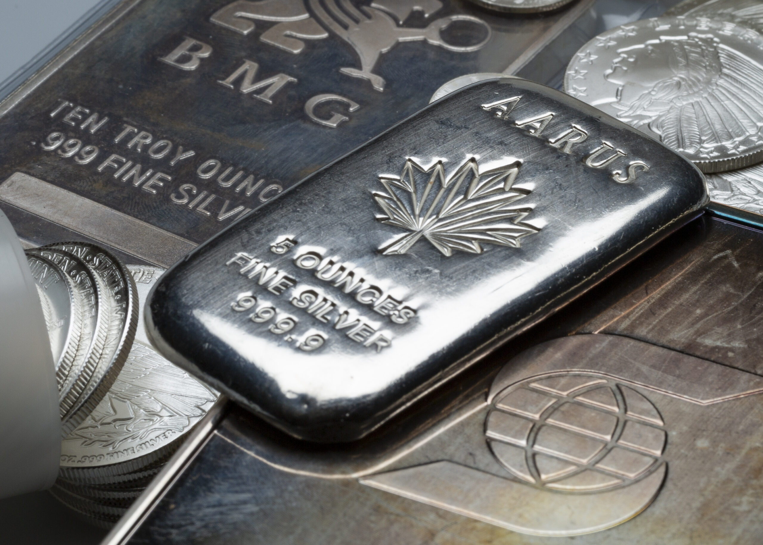 Variety of silver ingots